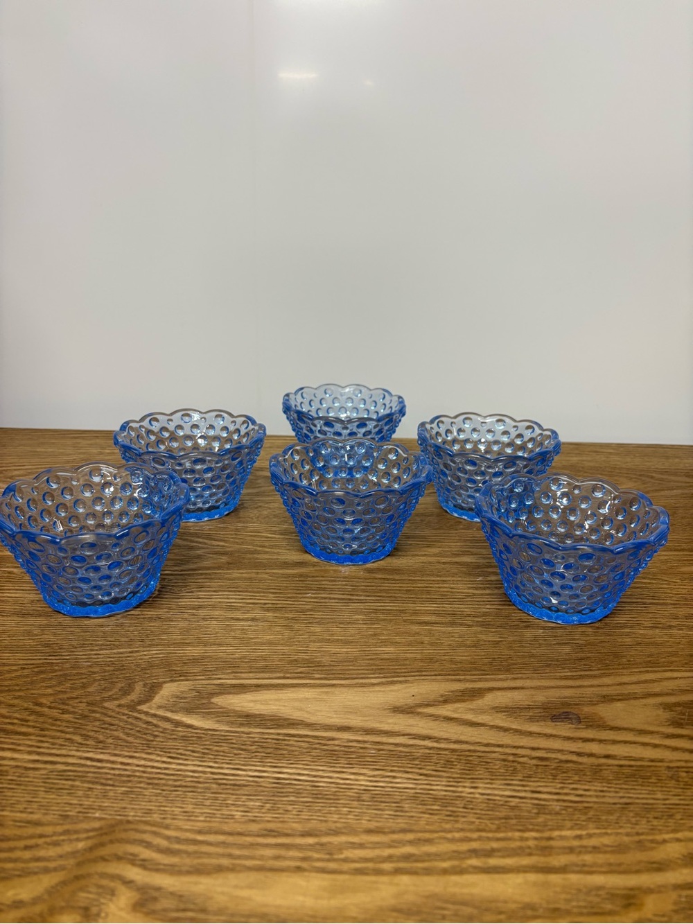 Gorham Crystal | Vintage “Emily’s Attic Blue” Hobnail Bowls/Votive Holders